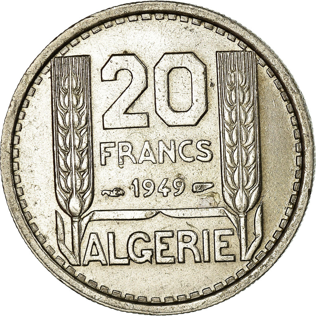 Coin, Algeria, 20 Francs, 1949, Paris, AU(55-58), Copper-nickel, KM:91