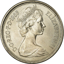Coin, Great Britain, Elizabeth II, 5 New Pence, 1968, AU(55-58), Copper-nickel