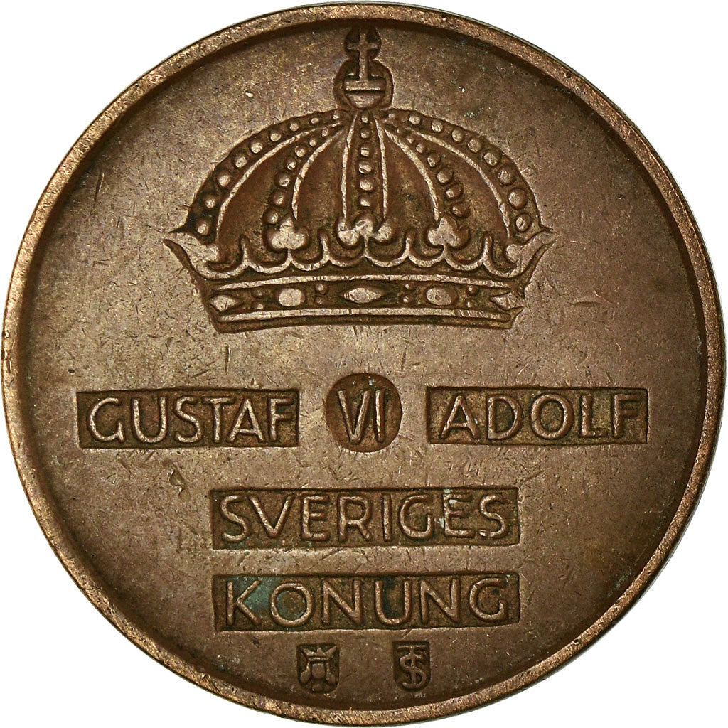 Coin, Sweden, Gustaf VI, 5 Öre, 1956, EF(40-45), Bronze, KM:822