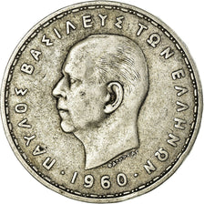 Moneta, Grecia, Paul I, 20 Drachmai, 1960, MB, Argento, KM:85