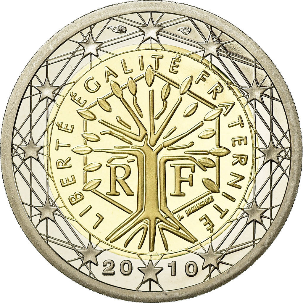 Francia, 2 Euro, 2010, BE, FDC, Bi-metallico, KM:1414