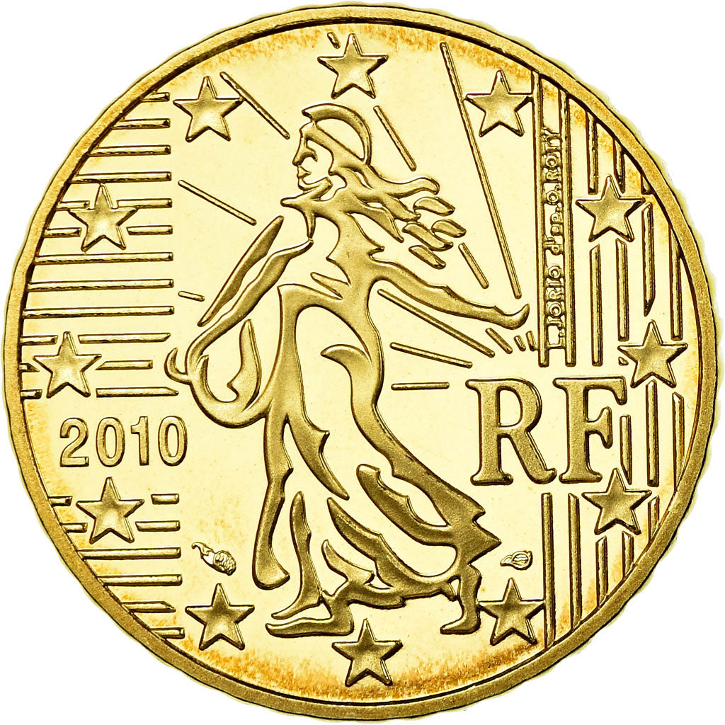 France, 50 Euro Cent, 2010, BE, MS(65-70), Brass, KM:1412