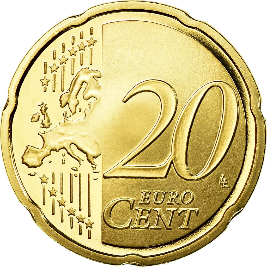 Francja, 20 Euro Cent, 2010, BE, MS(65-70), Mosiądz, KM:1411