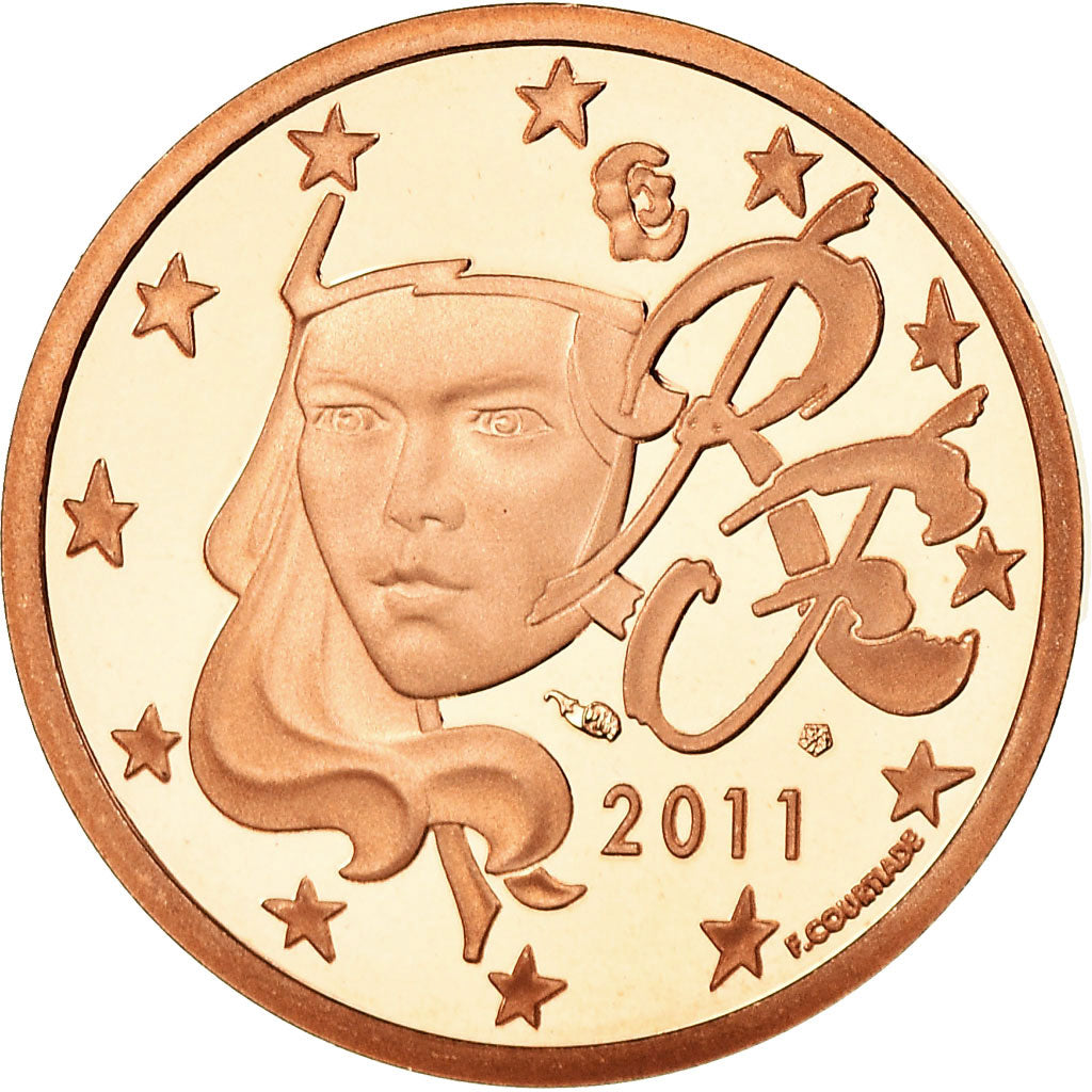 Francia, 5 Euro Cent, 2011, BE, FDC, Acciaio placcato rame, KM:1284