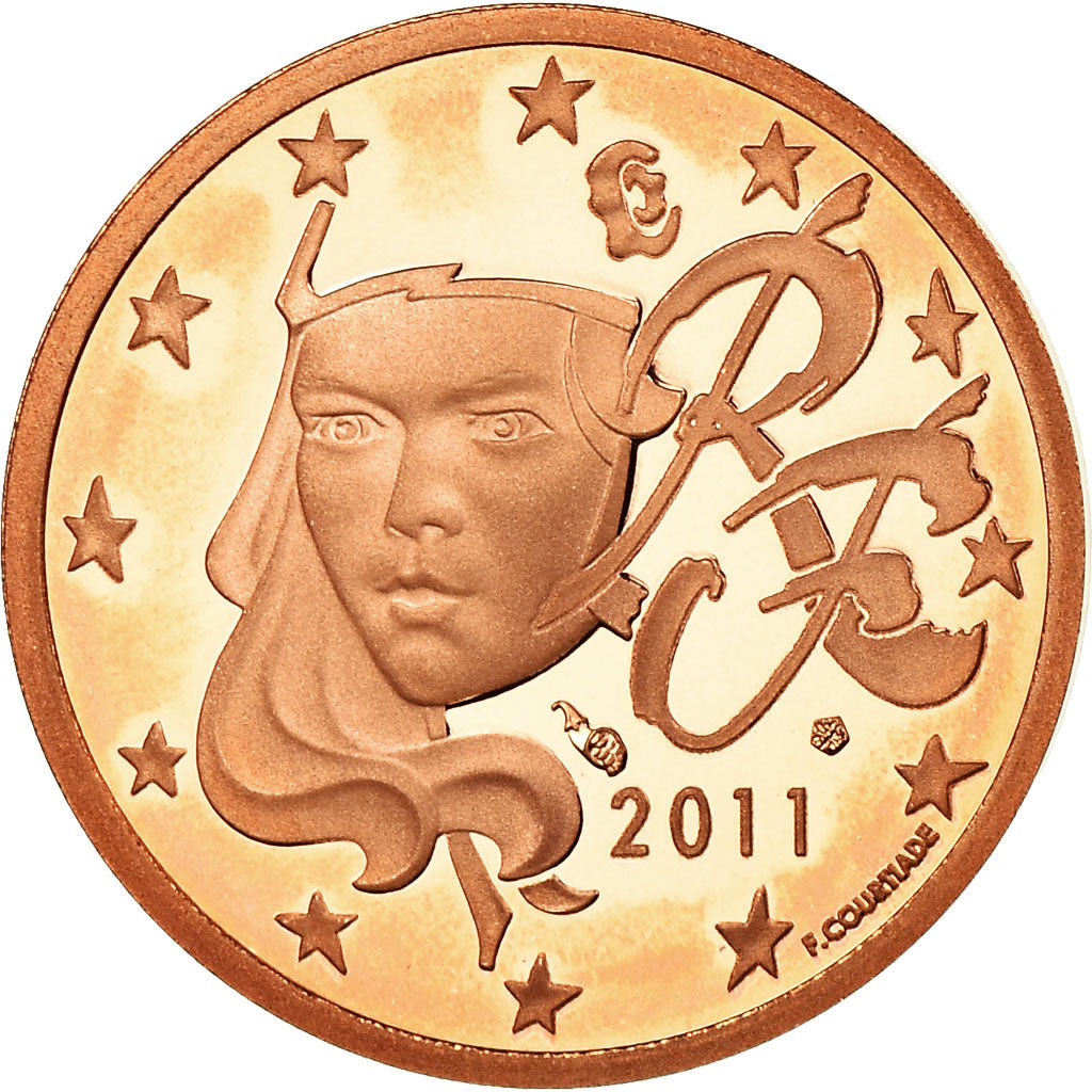 Francia, 2 Euro Cent, 2011, BE, FDC, Acciaio placcato rame, KM:1283