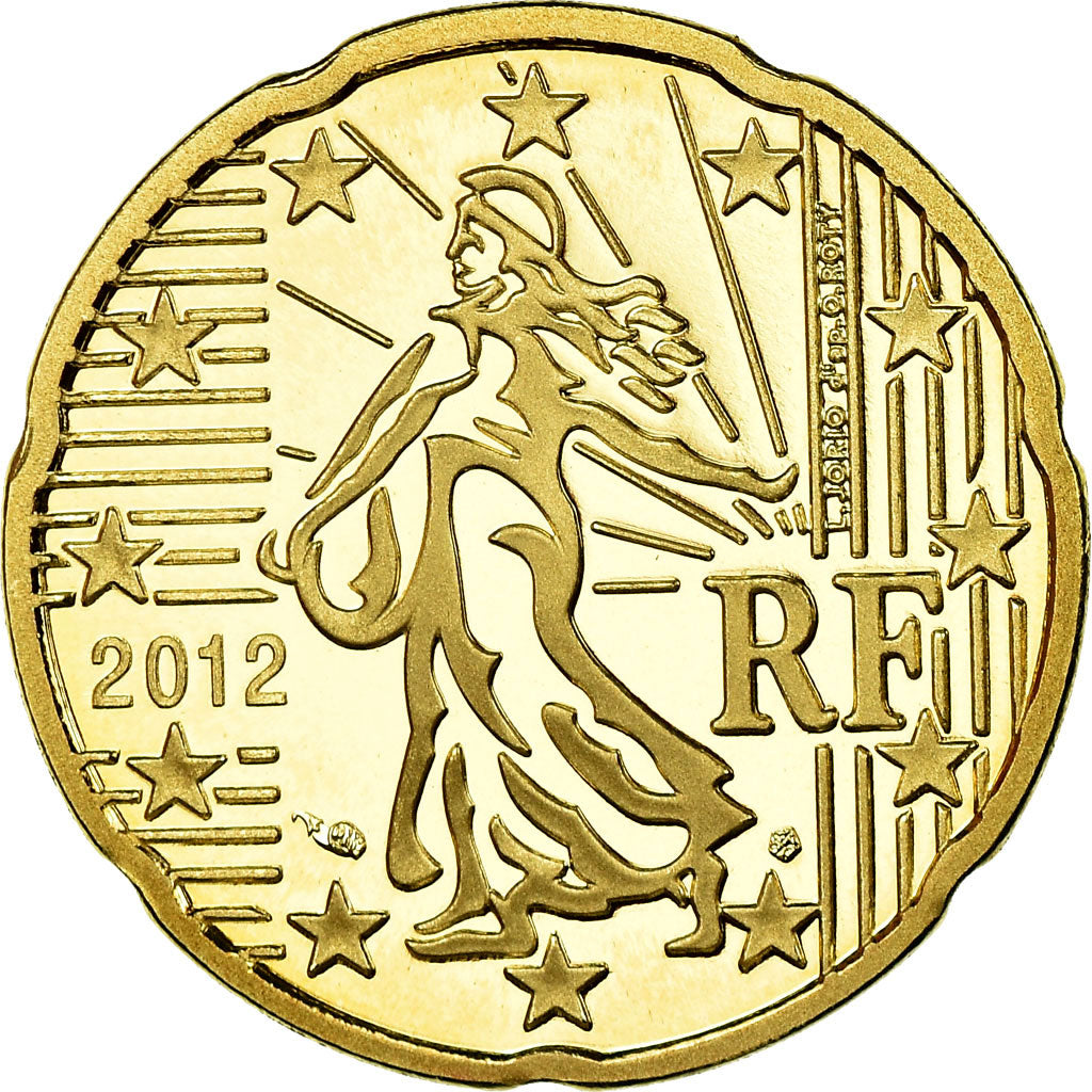Francia, 20 Euro Cent, 2012, BE, FDC, Ottone, KM:1411