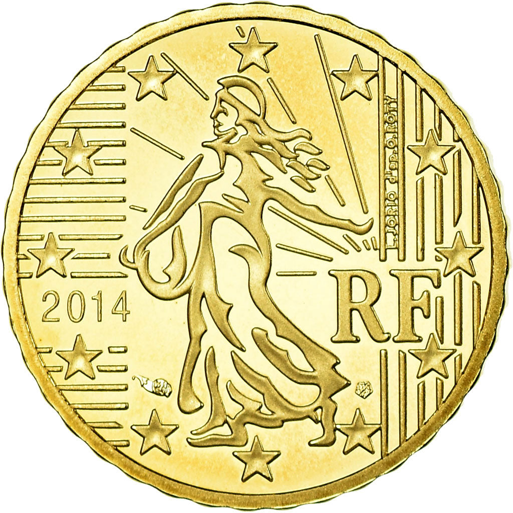 Francia, 10 Euro Cent, 2014, BE, FDC, Ottone, KM:1410