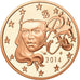França, 5 Euro Cent, 2014, BE, MS(65-70), Aço Cromado a Cobre, KM:1284