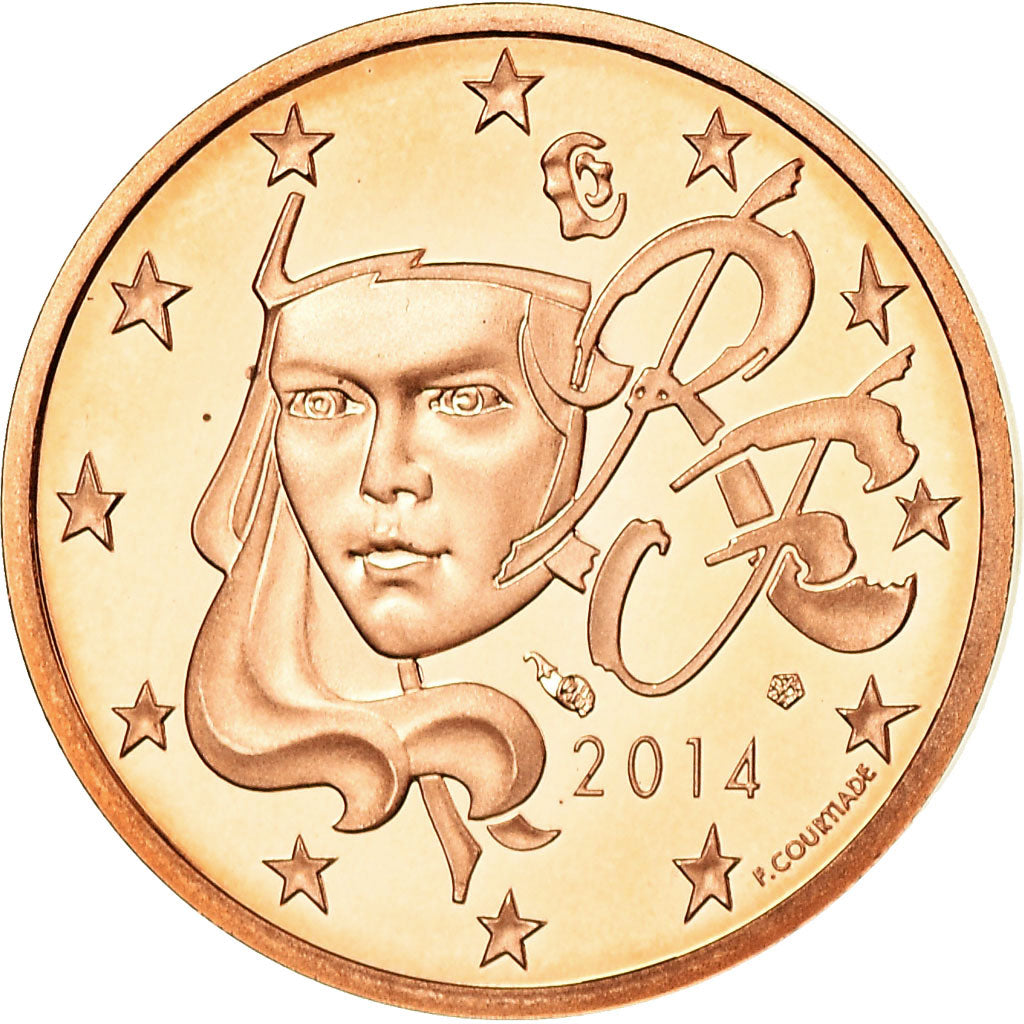 Francia, 2 Euro Cent, 2014, BE, FDC, Acciaio placcato rame, KM:1283