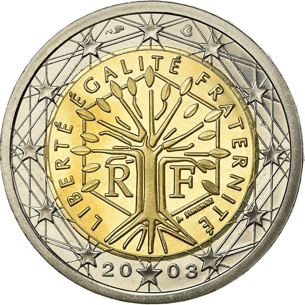 Francia, 2 Euro, 2003, BE, FDC, Bi-metallico, KM:1289