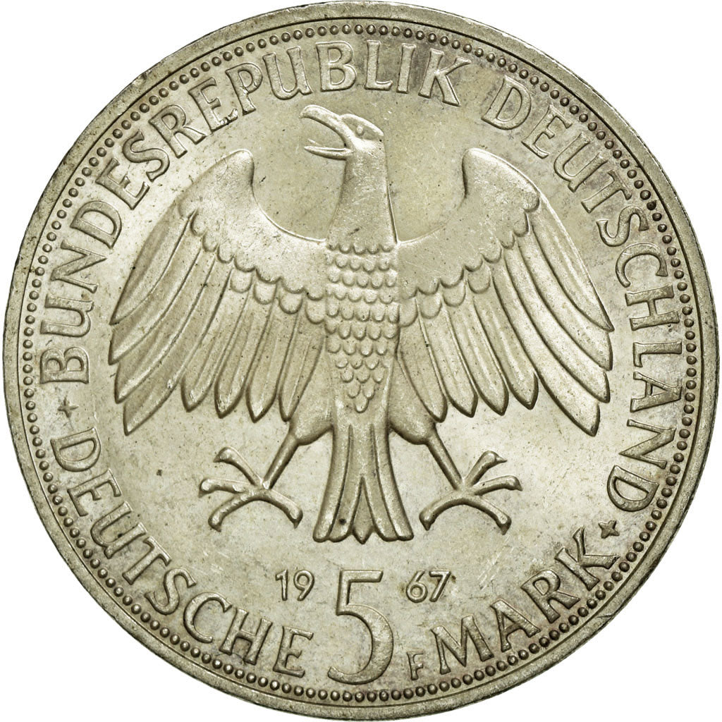 Coin, GERMANY - FEDERAL REPUBLIC, 5 Mark, 1967, Stuttgart, Germany, MS(60-62)