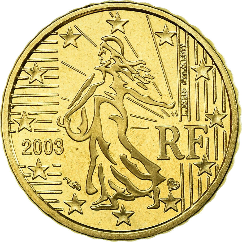 Francia, 10 Euro Cent, 2003, BE, FDC, Ottone, KM:1285