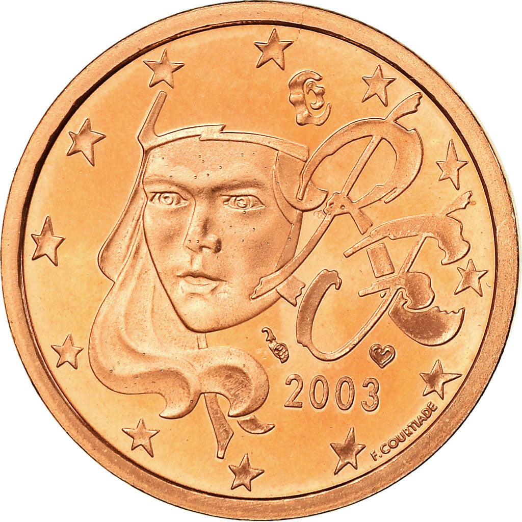 Francia, 5 Euro Cent, 2003, BE, FDC, Acciaio placcato rame, KM:1284