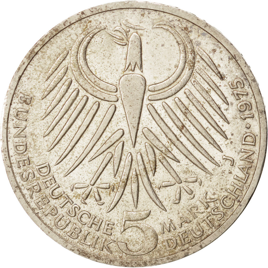 Coin, GERMANY - FEDERAL REPUBLIC, 5 Mark, 1975, Hamburg, Germany, MS(60-62)