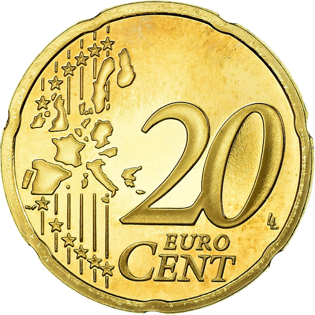 France, 20 Euro Cent, 2006, BE, MS(65-70), Brass, KM:1286