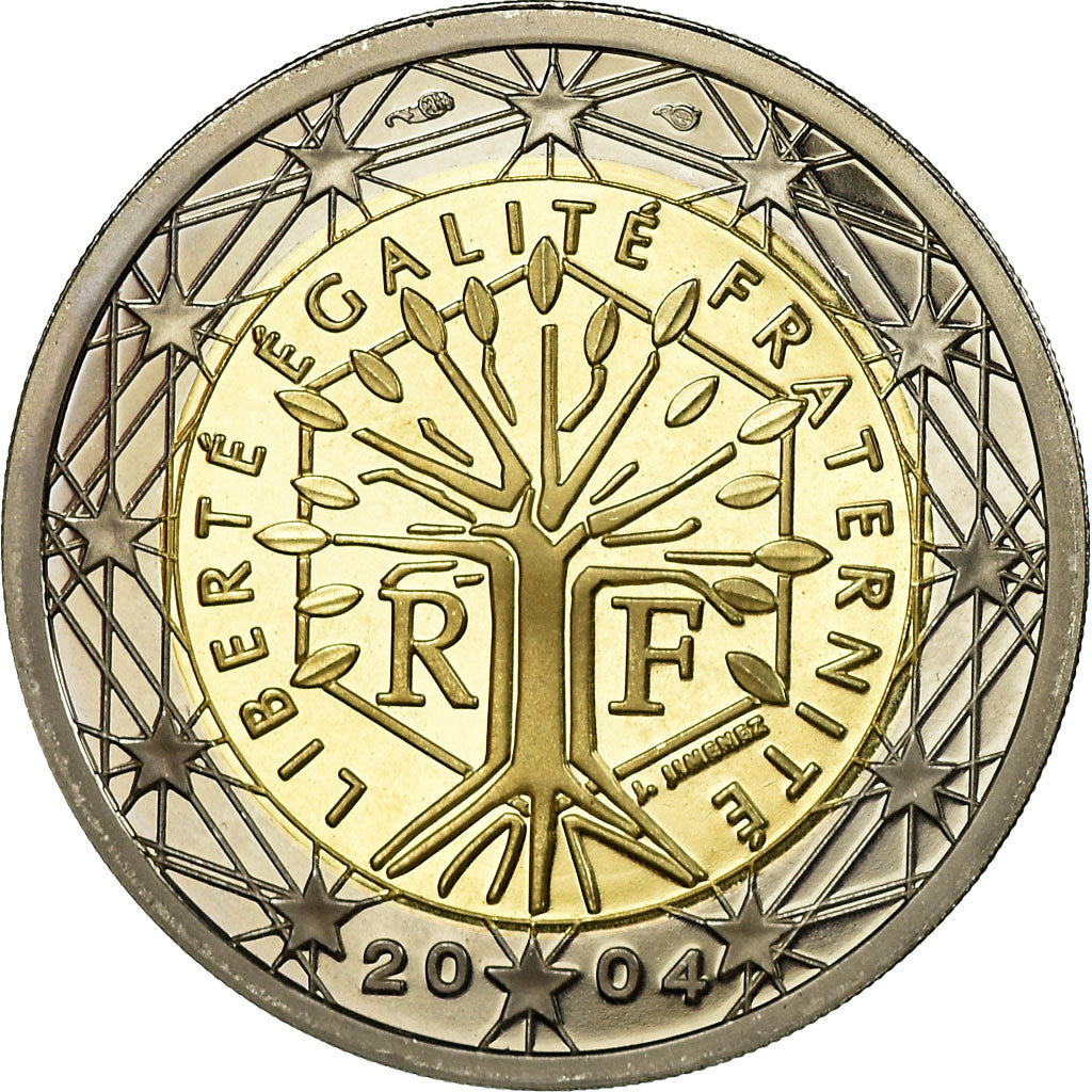Francia, 2 Euro, 2004, BE, FDC, Bi-metallico, KM:1289