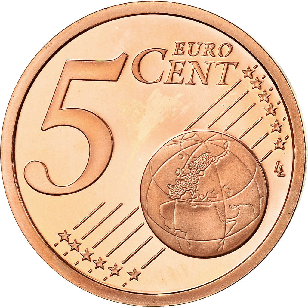 Francja, 5 Euro Cent, 2004, Paris, BE, MS(65-70), Miedź platerowana stalą