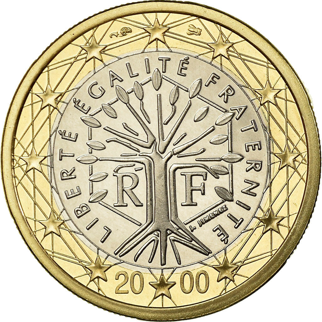 Francia, Euro, 2000, BE, FDC, Bi-metallico, KM:1288