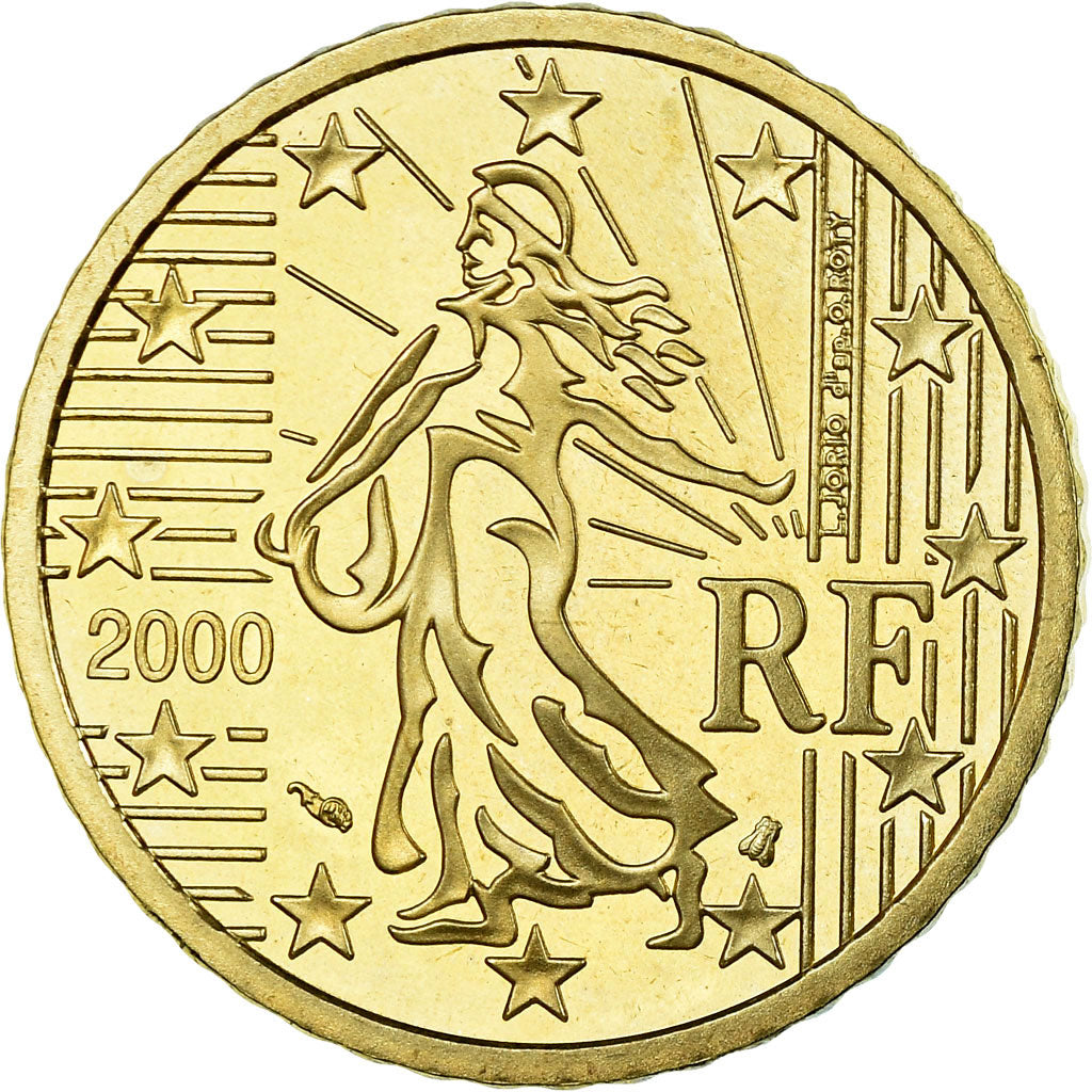 Francia, 50 Euro Cent, 2000, BE, FDC, Ottone, KM:1287