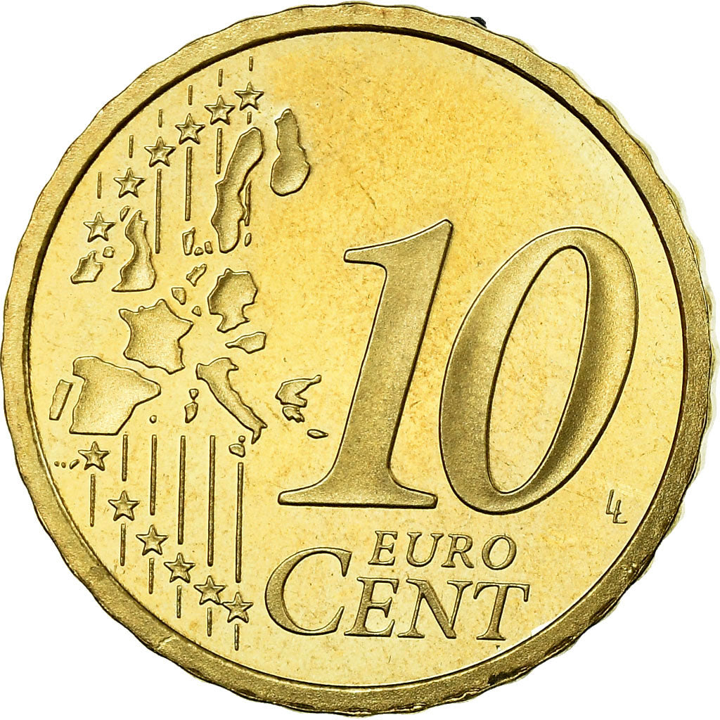 Francia, 10 Euro Cent, 2000, BE, FDC, Ottone, KM:1285