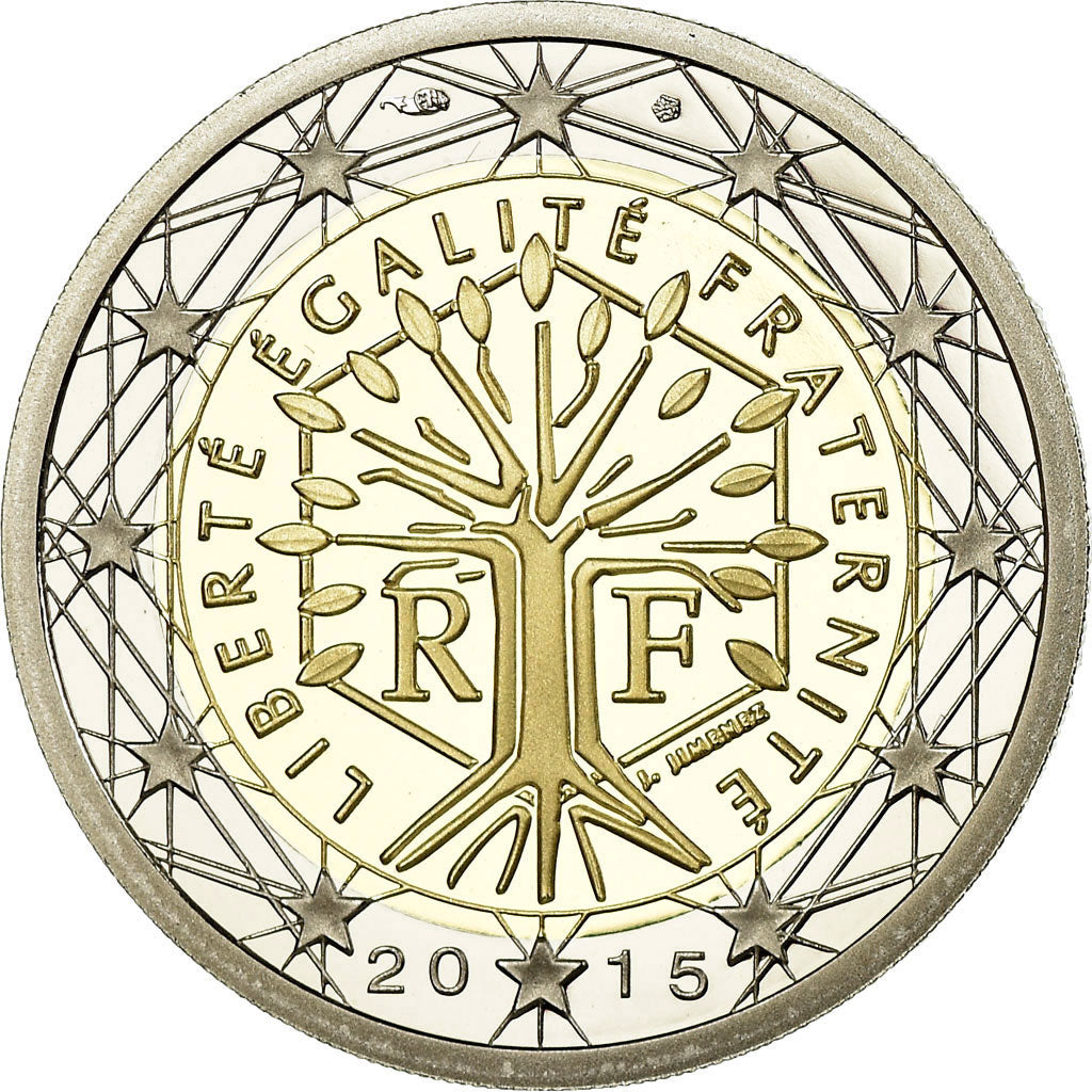 Frankreich, 2 Euro, 2015, BE, STGL, Bi-Metallic, KM:New