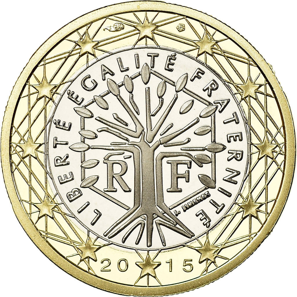 Francia, Euro, 2015, BE, FDC, Bi-metallico, KM:New