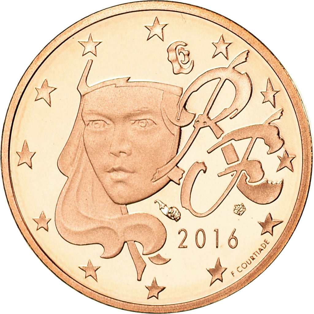 France, Euro Cent, 2016, BE, MS(65-70), Copper Plated Steel, KM:New