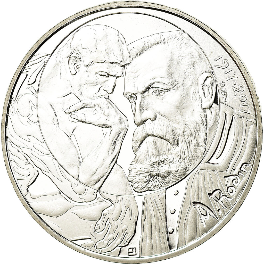 Francia, 10 Euro, Auguste Rodin, 2017, BE, FDC, Argento, KM:New