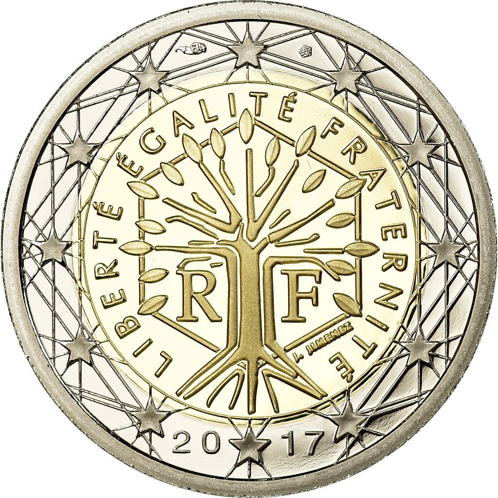 Frankreich, 2 Euro, 2017, BE, STGL, Bi-Metallic, KM:New