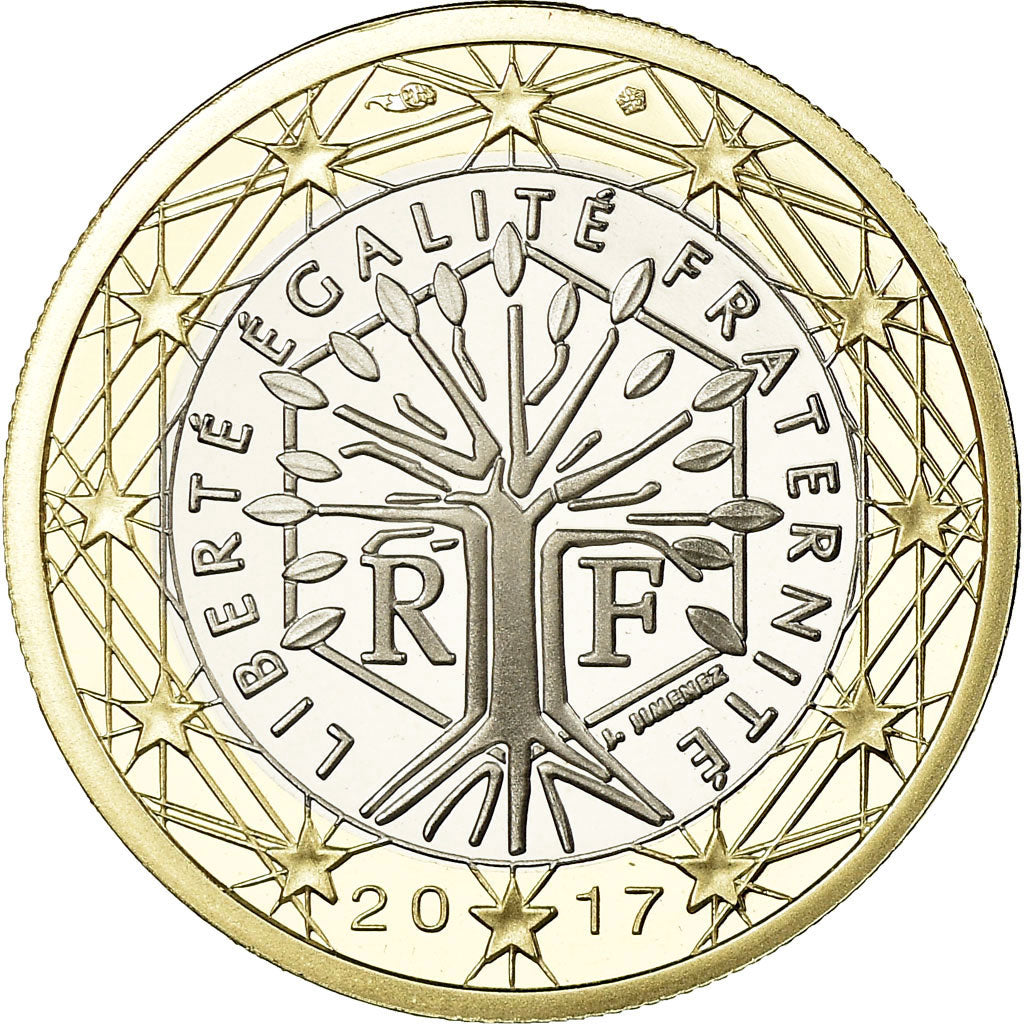 Frankreich, Euro, 2017, BE, STGL, Bi-Metallic, KM:New
