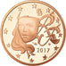 França, 5 Euro Cent, 2017, BE, MS(65-70), Aço Cromado a Cobre, KM:New