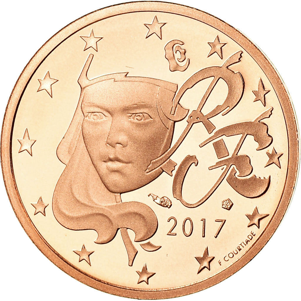 Francia, 2 Euro Cent, 2017, BE, FDC, Acciaio placcato rame, KM:New
