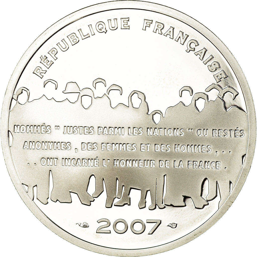 França, 15 Euro, Le Panthéon, 2007, BE, MS(65-70), Prata, KM:A1450