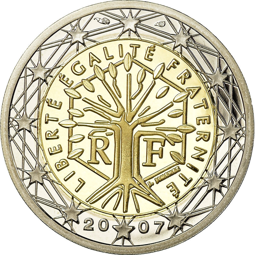 Francia, 2 Euro, 2007, BE, FDC, Bi-metallico, KM:1414