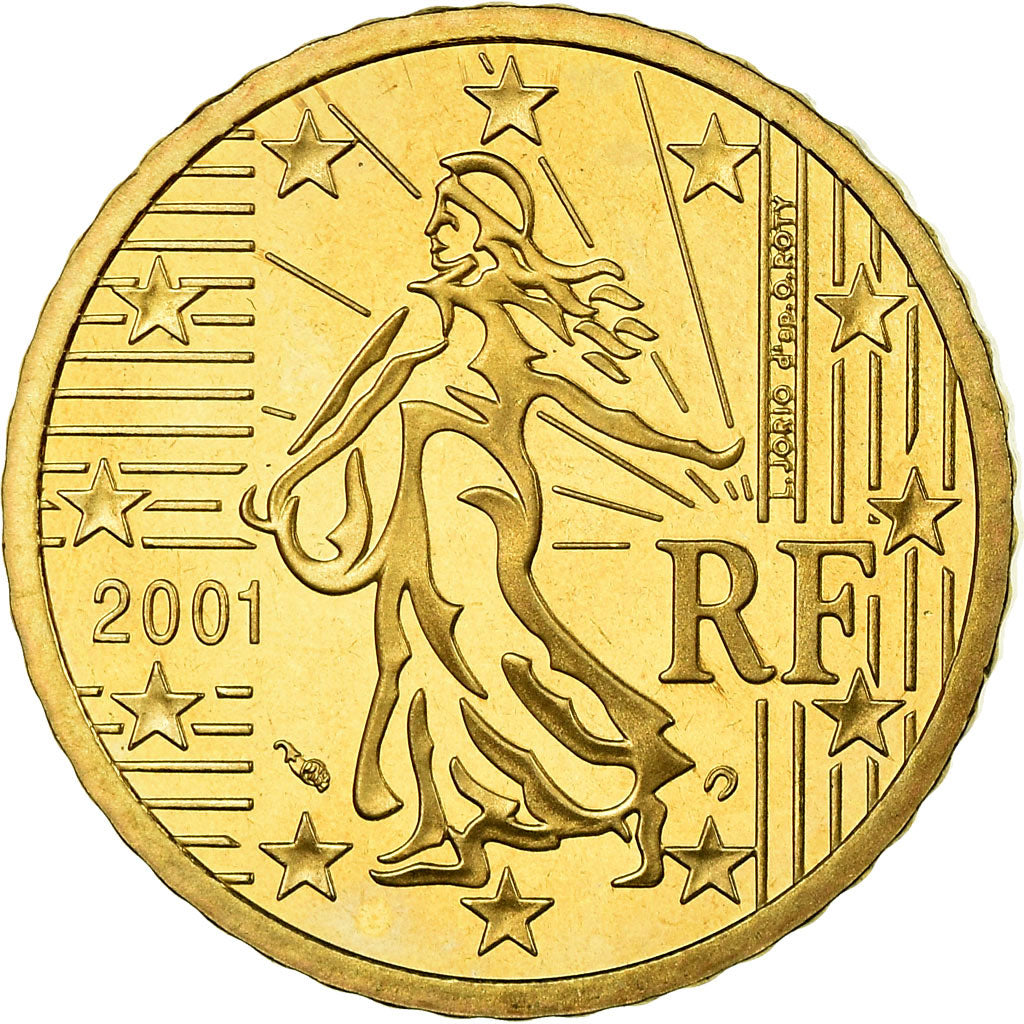Francia, 50 Euro Cent, 2001, BE, FDC, Ottone, KM:1287
