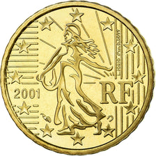 Francia, 10 Euro Cent, 2001, BE, FDC, Ottone, KM:1285