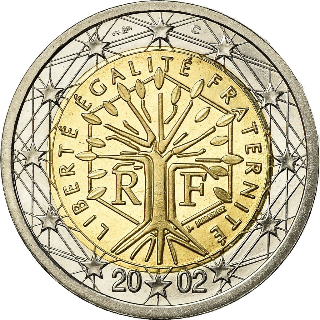Francia, 2 Euro, 2002, BE, FDC, Bimetálico, KM:1289