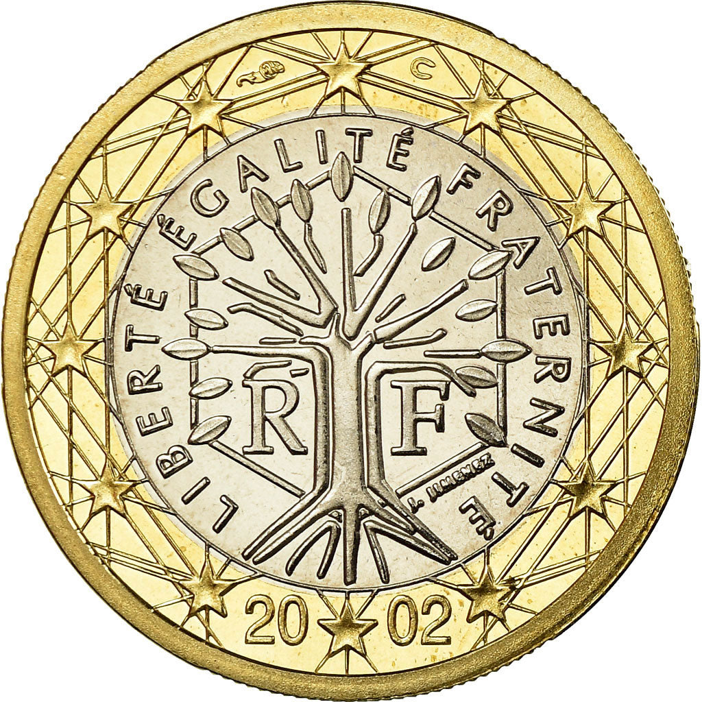 Francia, Euro, 2002, BE, FDC, Bi-metallico, KM:1288