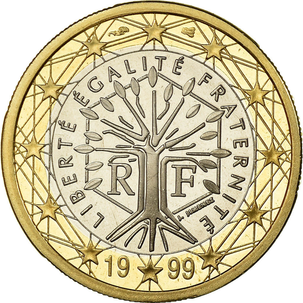 France, Euro, 1999, BE, MS(65-70), Bi-Metallic, KM:1288