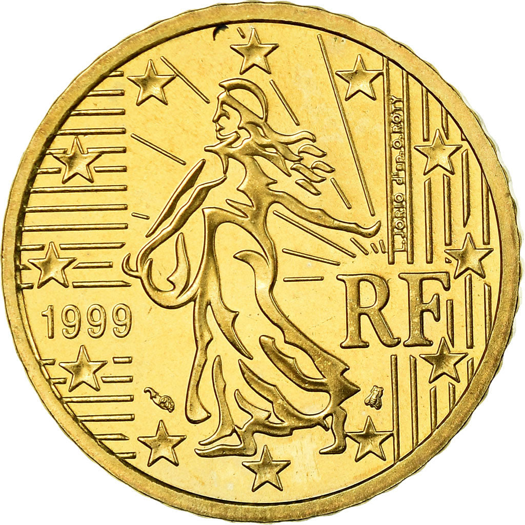 France, 50 Euro Cent, 1999, BE, MS(65-70), Brass, KM:1287