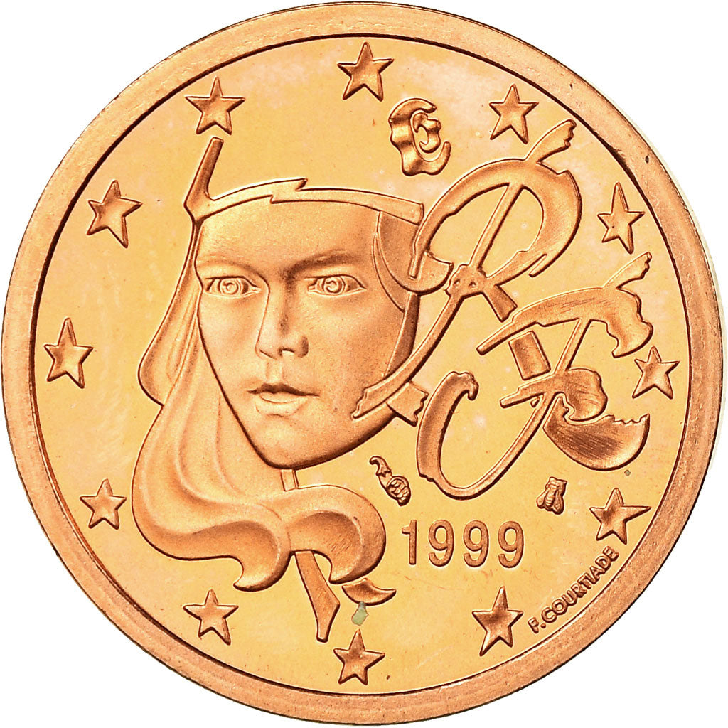 Francia, 5 Euro Cent, 1999, BE, FDC, Acciaio placcato rame, KM:1284