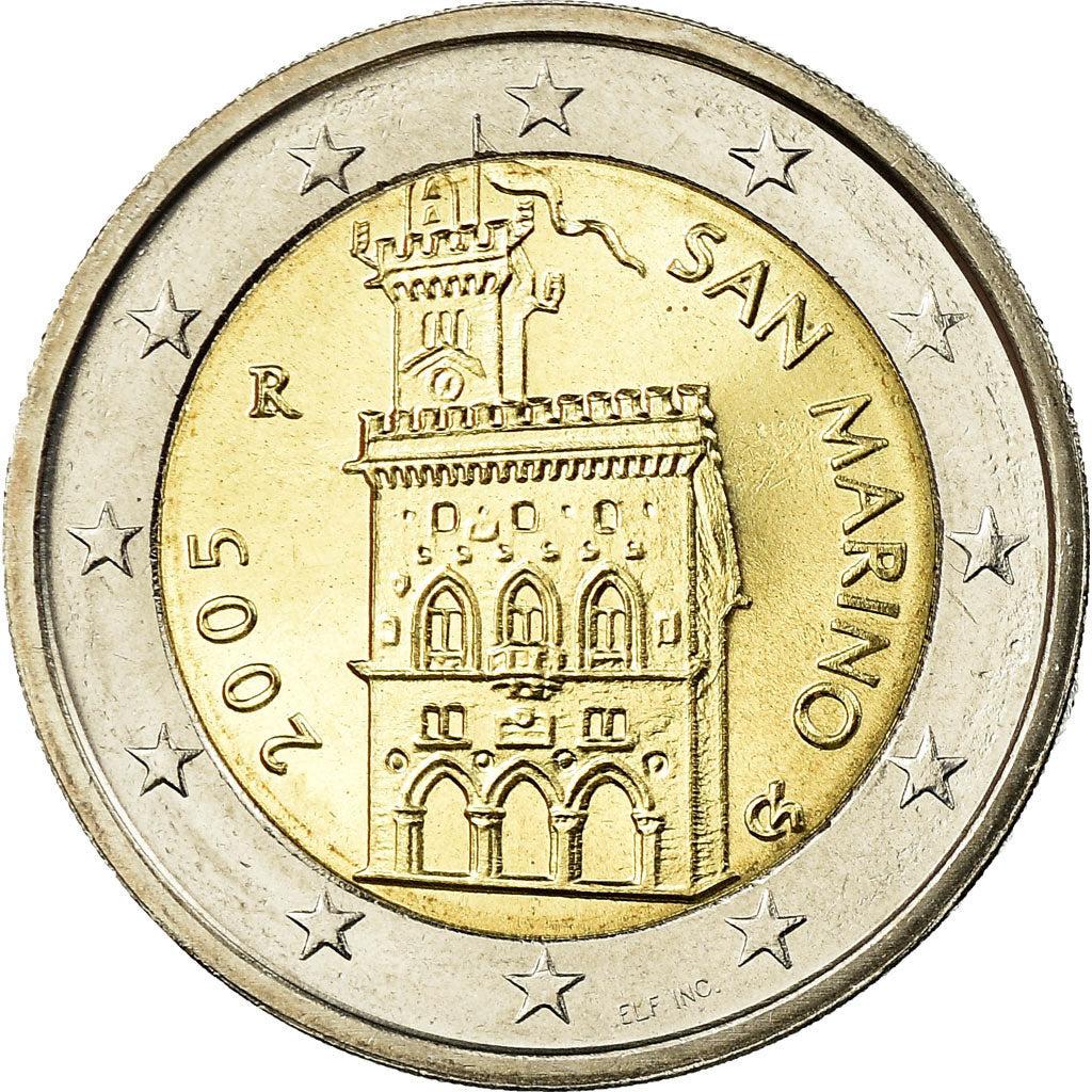 San Marino, 2 Euro, 2005, STGL, Bi-Metallic, KM:447