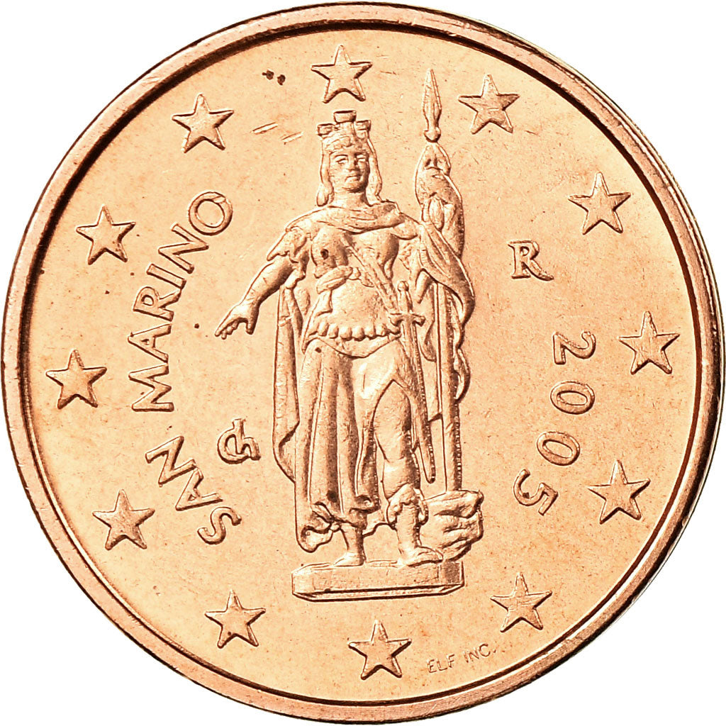 San Marino, 2 Euro Cent, 2005, UNZ, Copper Plated Steel, KM:441