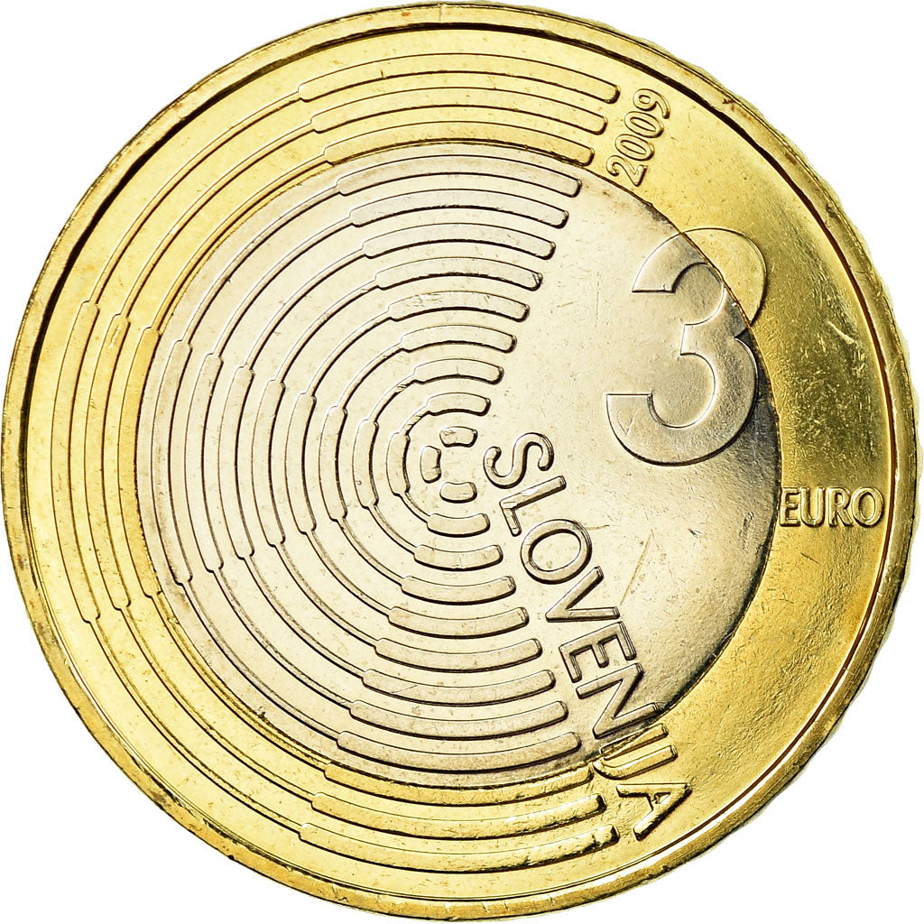 Slovenia, 3 Euro, First Airplane flight in Slovenia by Edvard Rusjan, 100th