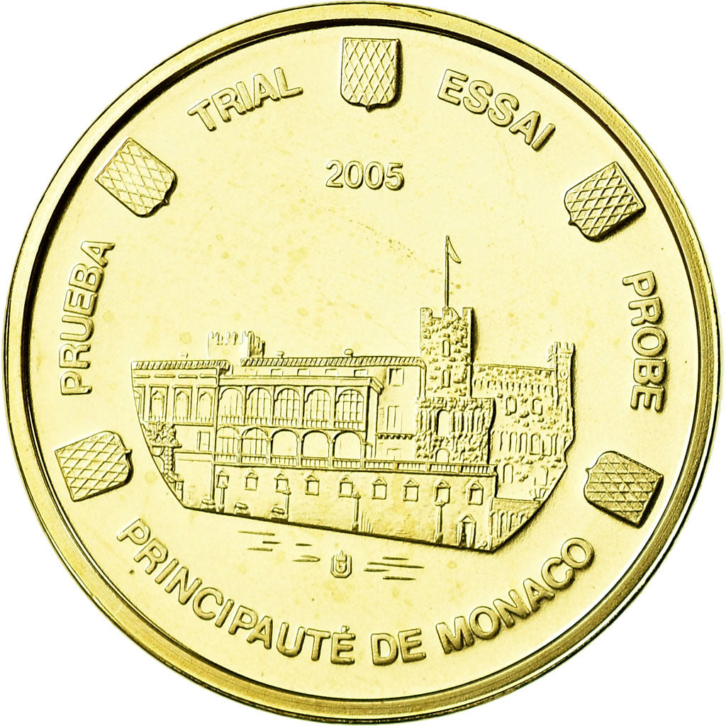 Mónaco, 10 Euro Cent, 2005, unofficial private coin, FDC, Latón