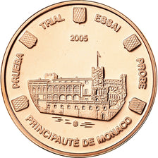 Mónaco, 2 Euro Cent, 2005, unofficial private coin, FDC, Cobre chapado en acero