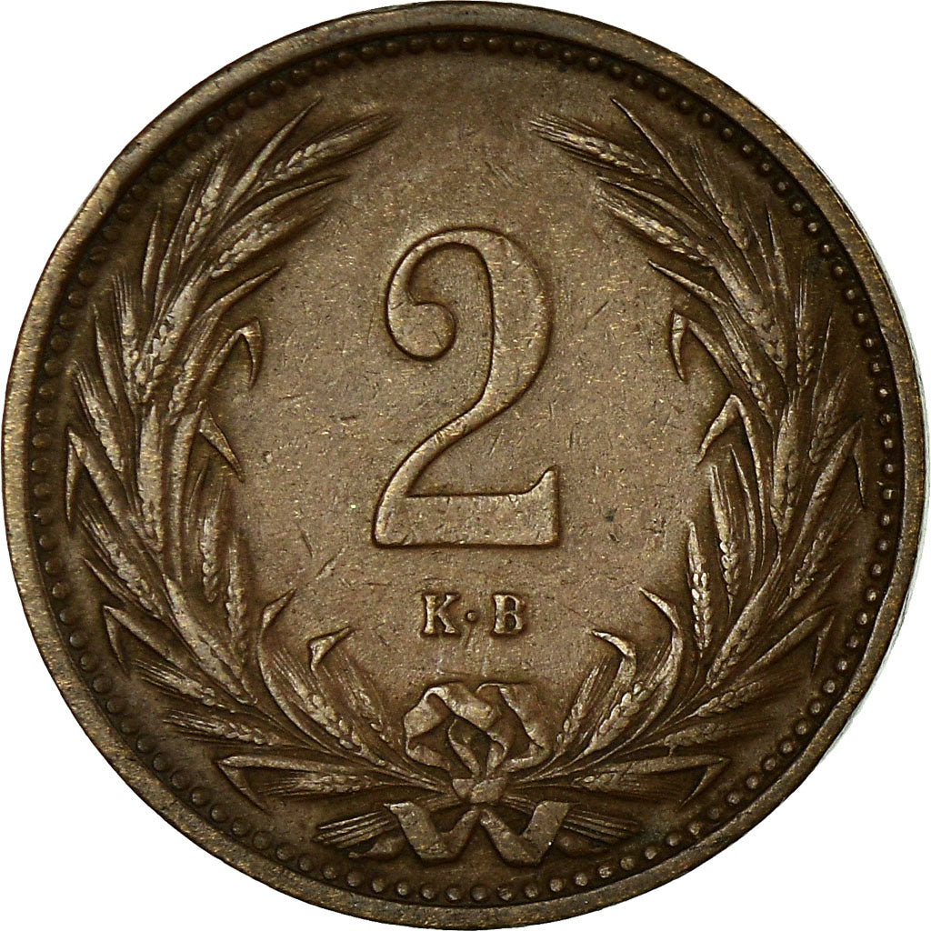 Munten, Hongarije, Franz Joseph I, 2 Filler, 1905, Kormoczbanya, ZF, Bronze