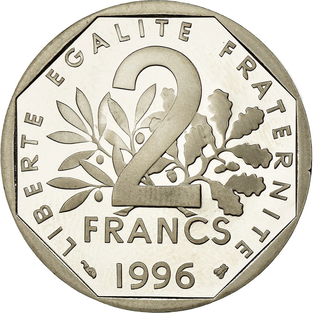 Moneta, Francia, Semeuse, 2 Francs, 1996, BE, SPL-, Nichel, KM:942.2