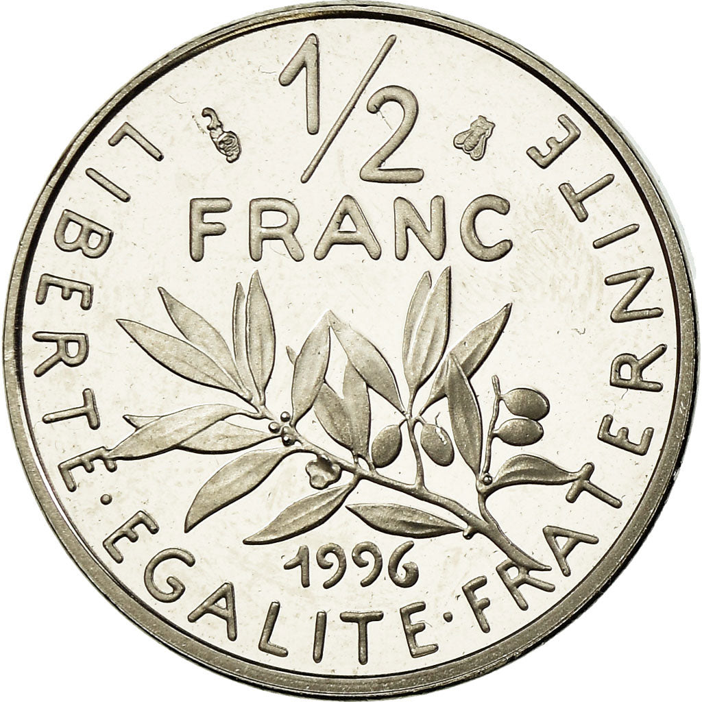 Moneda, Francia, Semeuse, 1/2 Franc, 1996, Paris, BE, FDC, Níquel, KM:931.2