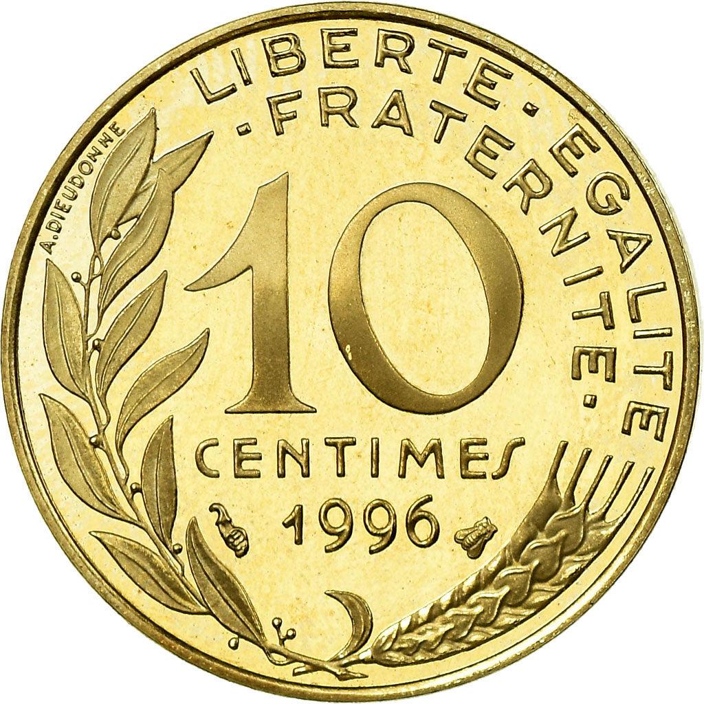 Moneta, Francia, Marianne, 10 Centimes, 1996, Paris, BE, FDC, Alluminio-bronzo
